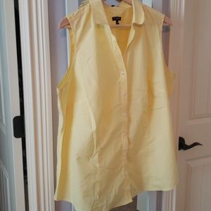 Yellow sleeveless blouse